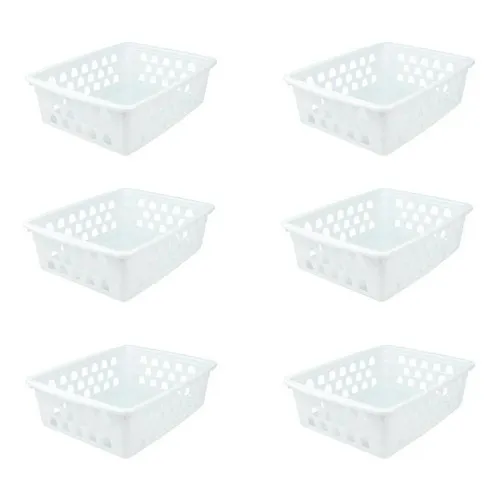 Kit 06 Cesto Organizador Multiuso Branco 20x15,5x6,5 Médio Foto 1