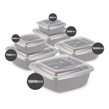 Kit 06 Potes De Plastico Tamanhos Diferentes Com Tampa Foto mini 1