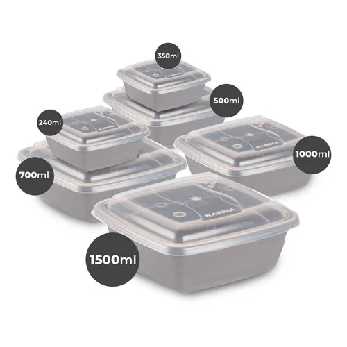 Kit 06 Potes De Plastico Tamanhos Diferentes Com Tampa Foto 1