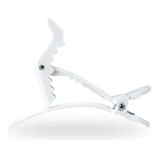 Kit 06 Presilhas Prendedor Cabelo Jacaré Crocodilo Branco Foto mini 4