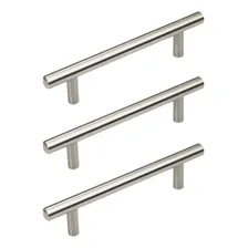 Kit 06 Puxadores 320mm Tubular Haste Inox Escovado Gavetas Foto mini 1