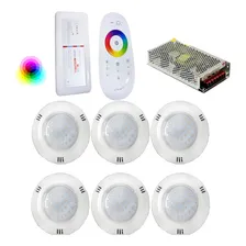 Kit 06 Refletor Led Piscina Hiper Led 15w Abs Rgb Rosca Foto mini 1