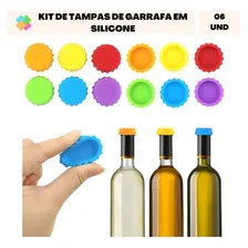 Kit 06 Tampa De Silicone P/ Garrafa De Cerveja Refrigerantes Cor Foto mini 2