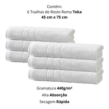 Kit 06 Toalhas De Rosto Hotel Profissional Teka Roma 440g Foto mini 3