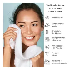 Kit 06 Toalhas De Rosto Hotel Profissional Teka Roma 440g Foto mini 4