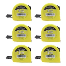 Kit 06 Trena Aço Metal 3m Bolso Básica Fita Com Trava Foto mini 1