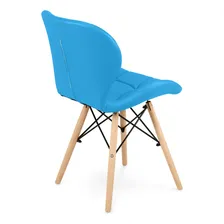 Kit 08 Cadeiras Charles Eames Eiffel Slim Wood Estofada Foto mini 4