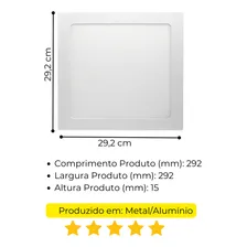 Kit 08 Painel Plafon Led Quadrado Embutir 24w 6500k Cor Branco 127/220V Foto mini 4