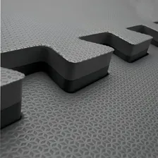 Kit 08 Tapetes Tatame 1x1 30mm Bicolor-preto/cinza Foto mini 4
