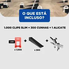 Kit 1 Alicate Tracionador de Cunhas + 1000 Clips Nivelador Espaçador Slim 3mm + 300 Cunhas Perfect Piso - Ferramenta Nivela Porcelanato Azulejo E Cerâmica - Revestimento Para Piso E Parede Foto mini 2