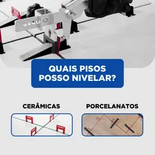 Kit 1 Alicate Tracionador de Cunhas + 1000 Clips Nivelador Espaçador Slim 3mm + 300 Cunhas Perfect Piso - Ferramenta Nivela Porcelanato Azulejo E Cerâmica - Revestimento Para Piso E Parede Foto mini 3