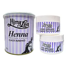Kit 1 Henna P贸 Himalaya 250g + 2 Cremes Hidratante P贸s 260g Tom Castanho Foto mini 1