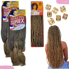 Kit 1 Nina Softex E 2 Jumbos Box Braids Tranças+cachos+anéis Cor Mesclado Com Mel - Nina 27 Foto  mini 1