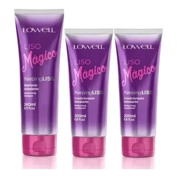 Kit 1 Shampoo + 2 Condicionador Liso Mágico Lowell Foto 1