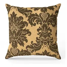 Kit 1 Xale Sofá Jacquard 1,80 X 1,40 + 4 Capas De Almofada Cor 71 - Dourado Desenho Medalhão Foto mini  3