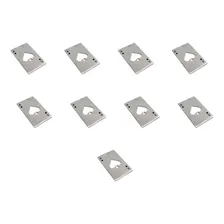 Kit 10 Abridor De Garrafa Aço Inox Formato Carta De Baralho Foto mini 1