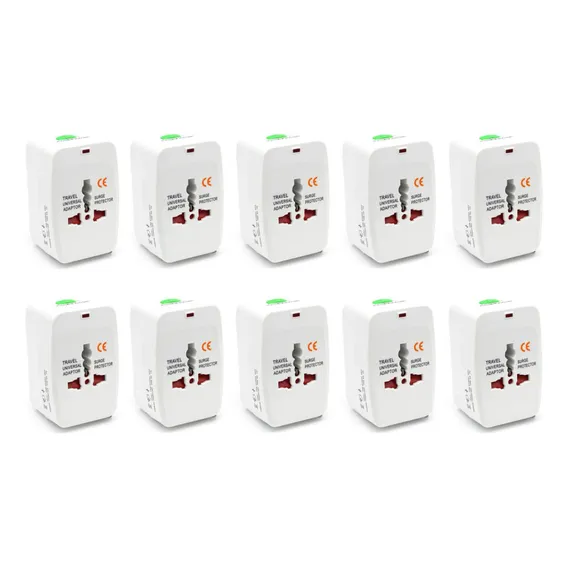 Kit 10 Adaptador Tomada Universal Internacional All-in-one Foto 1