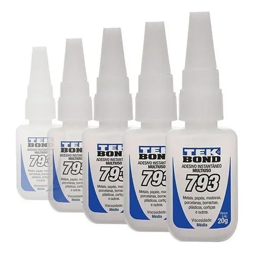 Kit 10 Adesivo Cola Instantâneo 793 20g Tek Bond Foto 1