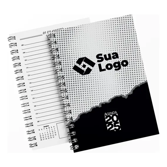 Kit 10 Agendas 2025 Personalizadas Com Sua Logo Capa Capa Dura Personalizada Foto 1