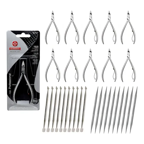 Kit 10 Alicate Mundial 722 - 10 Espatula 10 Palito Inox - Modelo 778-EP Foto 1