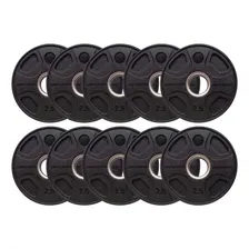 Kit 10 Anilhas Elite Emborrachada 4 Grips 2,5kg Foto mini 1