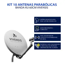 Kit 10 Antena Digital Chapa Parabolica 60cm Ku + 10 Lnbf Foto mini 2