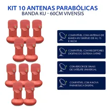 Kit 10 Antena Digital Chapa Parabolica 60cm Ku + 10 Lnbf Foto mini 3