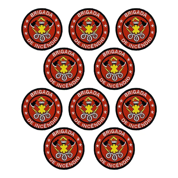 Kit 10 Apliques Brigada De IncĂȘndio 8cm Bordado Termocolante Foto 1