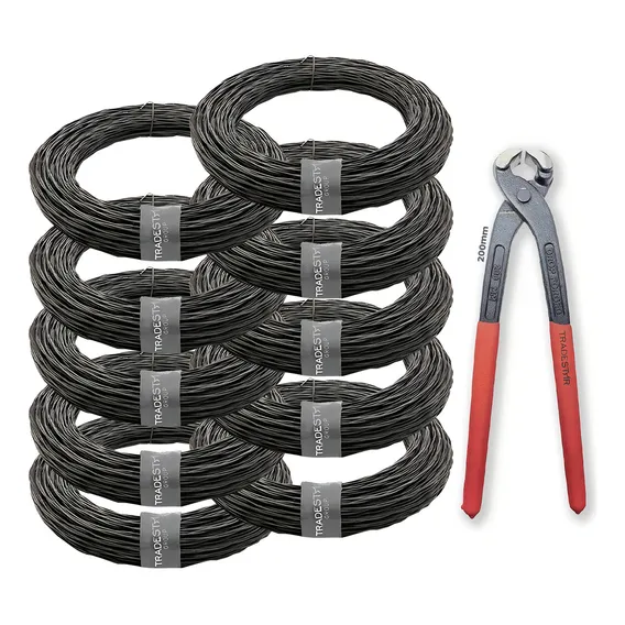 Kit 10 Arame Recozido Trançado 1kg + Alicate Torques Armador Foto 1