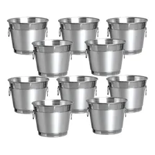 Kit 10 Baldes Para Gelo E Cerveja 9 L AlumÃnio Reforçado Liso Nutri Family Foto mini 3