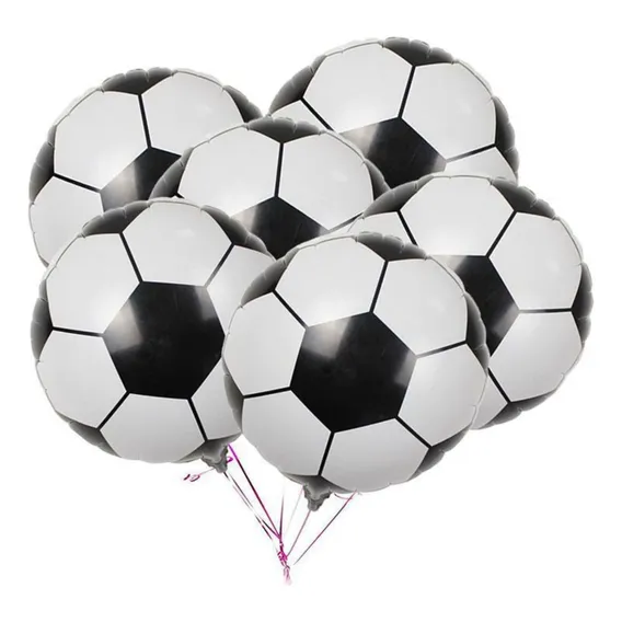 Kit 10 Balão Futebol Bola Metalizado Grande - 18 Polegadas Foto 1