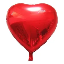 Kit 10 Balão Metalizado Coração Vermelho 22cm - 9 Polegadas Foto  mini 1