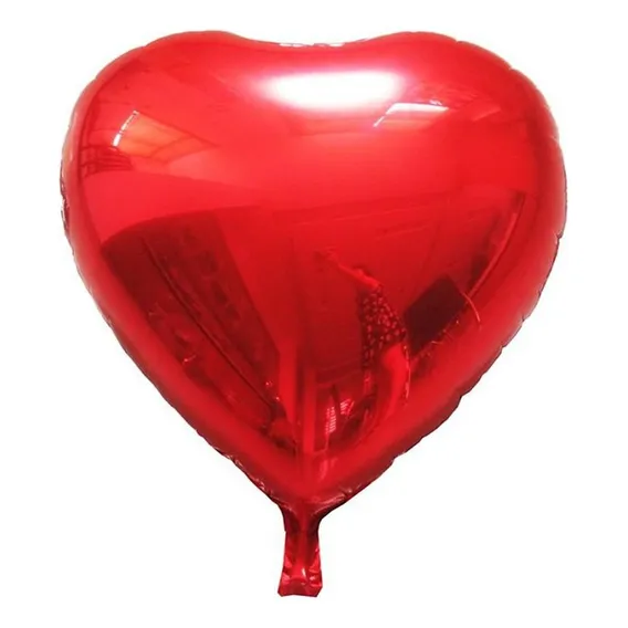 Kit 10 Balão Metalizado Coração Vermelho 22cm - 9 Polegadas Foto 1