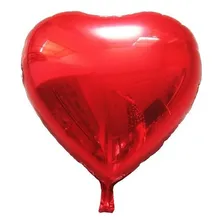 Kit 10 Balão Metalizado Festa Coração Vermelho 45cm 18 Poleg Foto mini 2