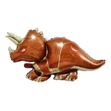 Kit 10 Balões Metalizado Dinossauro Jurássico 30cm Cada Foto mini  3