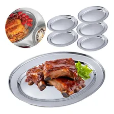 Kit 10 Bandeja Travessa Inox Porção Oval Batata Salada 29cm Foto mini  2
