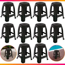 Kit 10 Banqueta Preta Usual Utilidades Suporta Até 100kg Foto mini 3