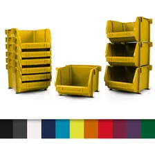 Kit 10 Bin Organizador Gaveteiro Caixa Número 5 Encaixáveis Cor Amarelo Foto mini 1