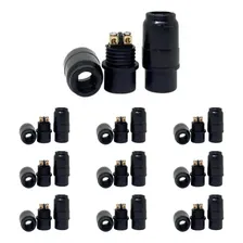 Kit 10 Bocal Soquete E14 Mignon Para Lustres E Luminárias Cor Preto Foto mini 2