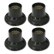 Kit 10 Bocal Soquete Teto Fixo Plástico Preto Lâmpada E27 Foto mini  3