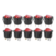 Kit 10 Botão Led Liga Desliga 220v Chave Gangorra, Vermelho Foto mini 1