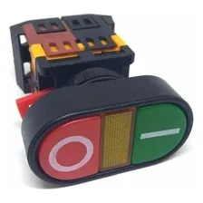 Kit 10 Botões Duplo Liga/desliga C/ Ressalto Iluminado Nr12 Cor Verde E Vermelho 220v Foto  mini 1