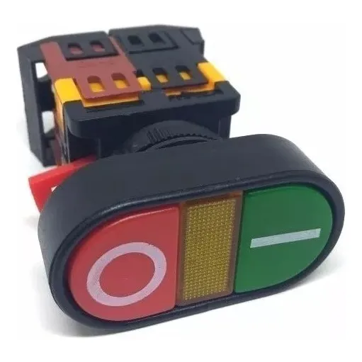 Kit 10 Botões Duplo Liga/desliga C/ Ressalto Iluminado Nr12 Cor Verde E Vermelho 220v Foto 1