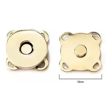 Kit 10 Botões Imantado Magnético Fecho Cor Dourado 18mm Imã Foto mini 3