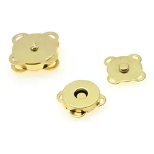Kit 10 Botões Imantado Magnético Fecho Cor Dourado 18mm Imã Foto mini 1