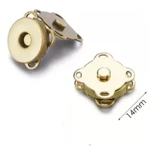 Kit 10 Botões Imantado Magnético Fecho Cor Dourado 18mm Imã Foto mini 4