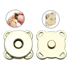 Kit 10 Botões Imantado Magnético Fecho Cor Dourado 18mm Imã Foto mini 2