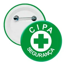 Kit 10 Bottons Broche Cipa Segurança Do Trabalho 3,5cm Cor Verde-escuro Foto  mini 1