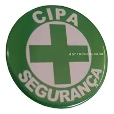 Kit 10 Bottons Broche Cipa Segurança Do Trabalho 3,5cm Cor Verde-escuro Foto mini 2