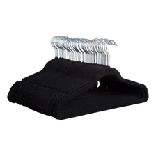Kit 10 Cabides Veludo Antideslizante Slim Adulto Preto Foto mini 1